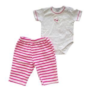 Kissy Kissy Baby Girls Sea Critter Bodysuit Terry Pants Outfit Set Pima 0-3m